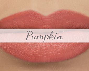 Vegan Matte Lipstick Sample - "Pumpkin" salmon orange/peach natural lipstick with organic ingredients
