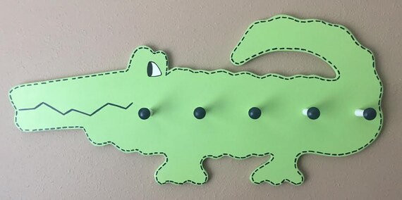 Alligator Nursery Peg Rack / Alligator Coat Rack