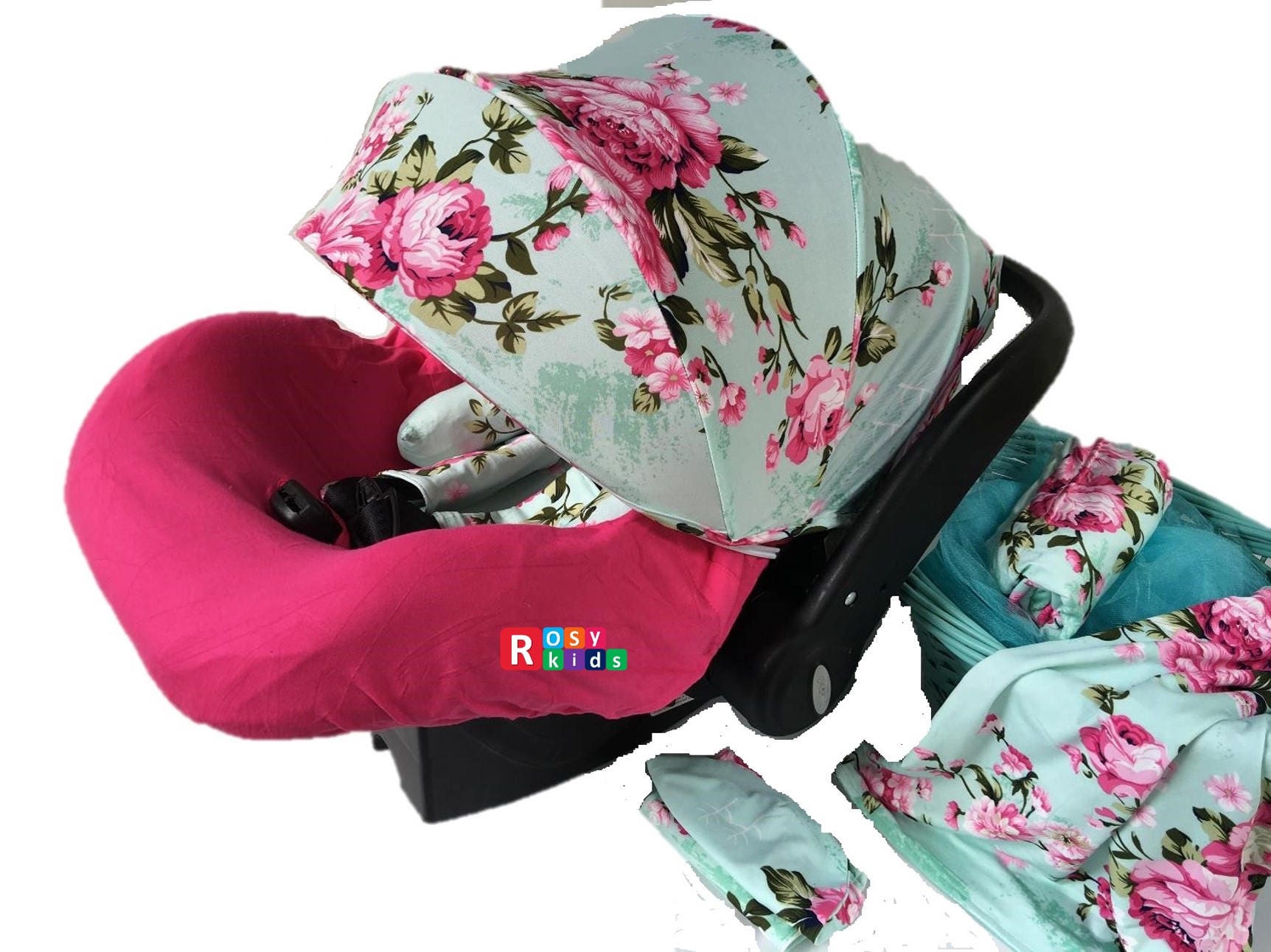 9pc Baby Boy Baby Girl Ultimate Set of Infant Car Seat Cover Canopy ... 9pc Baby Boy Baby Girl Ultimate Set of Infant Car Seat Cover Canopy ...