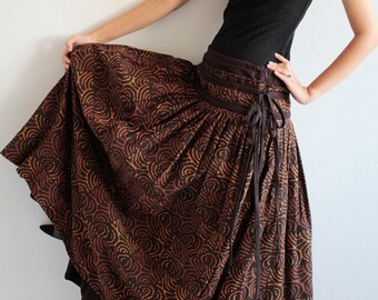 Sweet spot...2 layers full maxi skirt...cotton Printed (one size fits S-L)