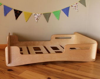 Natural Crib sized Montessori style Infants bed