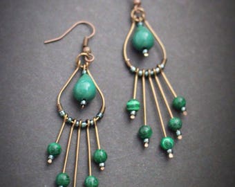 Green Wire Earrings. Green Dangle Earrings. Chandelier Drop Earrings. Chandelier Earrings. Long Drop Earrings. Long Green Earrings. Earrings
