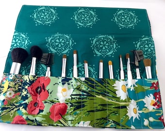 Make Up Brush Holder Makeup Brush Roll Makeup Brush Organizer Makeup Brush Bag Makeup Brush Case Art Gallery Lavish Mothers Garden in Rich