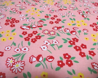 SALE Japanese Fabric LECIEN Antique Flower Garden Pink Fat Quarter