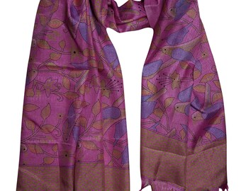 Womens Fashion Silk Blend Scarves Hair Scarf Shawl Yoga Wear Printed Long Wraps