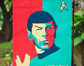 Star Trek Garden Flag | Spock Live Long and Prosper | 12.5 x 18 in | 31.7 x 45.7 cm