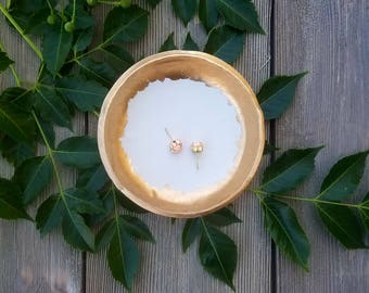Minimalist Clay Ring Dish, Catchall, White Ring Dish, Clay Ring Dish, Jewelry Holder, Gold Rim Ring Dish, Vanity Tray, Birthday Gift for Her
