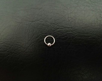 Tiny Titanium Captive Bead Ring 20g 18g 16g 14g 1/4" (6mm) 3mm ball Nostril Hoop Helix Ring Tragus Cartilage ring Septum Silver