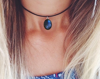 Labradorite Choker Necklace | Boho Jewelry