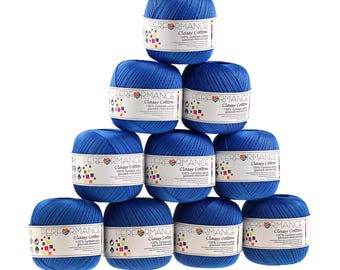 10 x 50g thread classy cotton, #97 blue