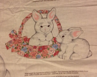 Easter bunny basket fabric panel cut and sew stuff