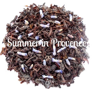 Lavender Vanilla Tea, Organic, Floral French Blend, Afternoon Tea, Friendship, SUMMER IN PROVENCE, Loose Leaf, French Pastries, Hand Blended
