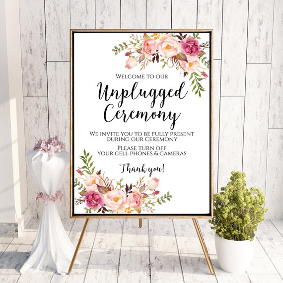 unplugged ceremony sign wording