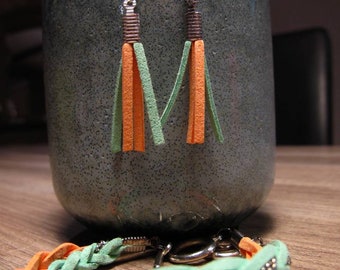 Colorful suede earrings