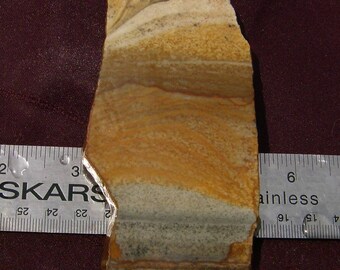 Picture Jasper Slab -Beautiful Blue, Tan & Creamy White, Handmade Stone Slice by JewelryArtistry - SL498