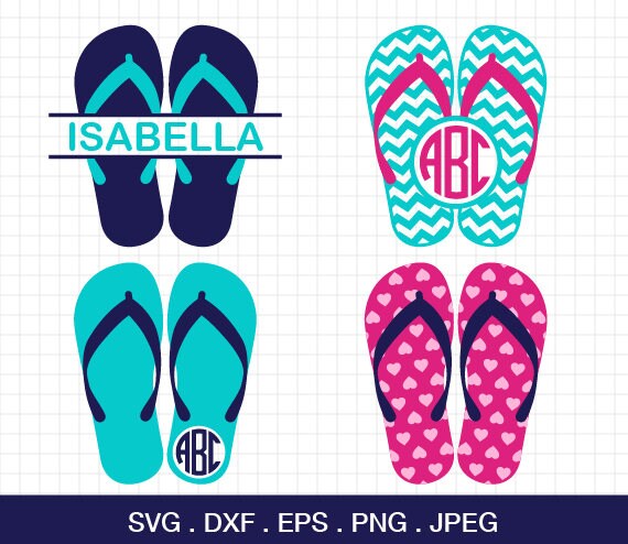 Download Flip flop SVG Summer Flip flops Monogram Frames Svg Beach Flip