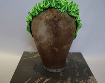 SALE -Acid Green Ruched Ribbon Headband