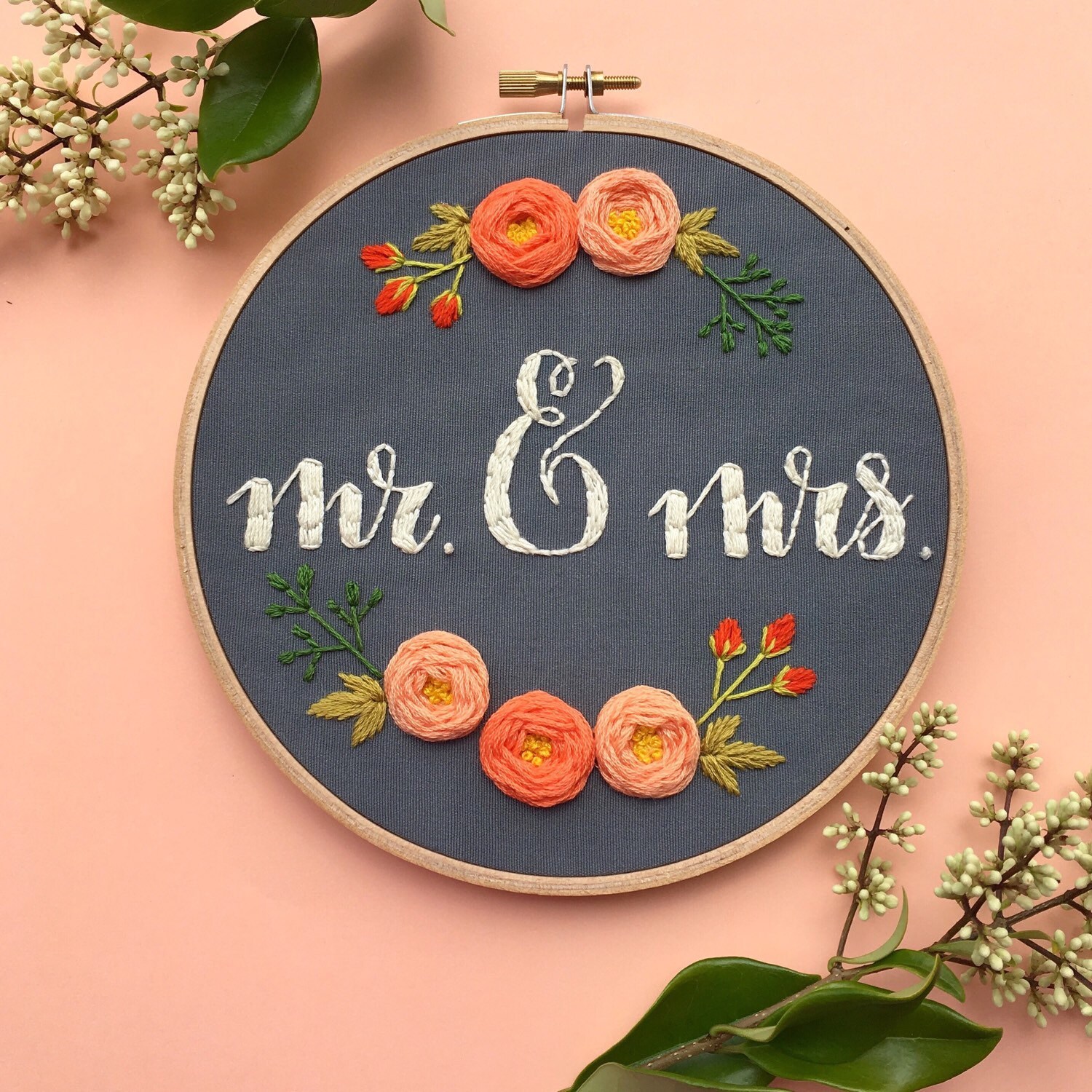 Mr  mrs embroidery hoop wedding anniversary gift Mr  mrs embroidery hoop wedding anniversary gift