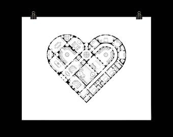 Heart Print - Architectural Wall Art