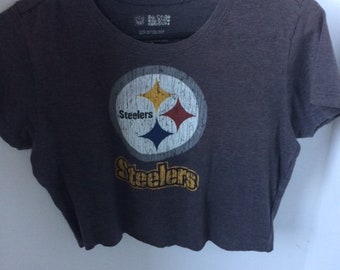 Pittsburgh steelers nfl cropped t shirt size medium