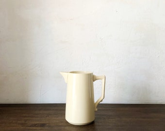 Vintage Cream Ceramic Pitcher Jug / Antique french jug / antique pitcher / antique ceramic jug / french rustic jug / creamware jug /