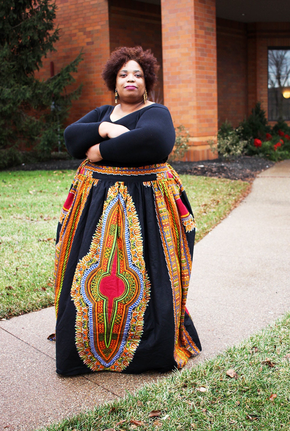 Authentic Dashiki Plus  Size  African Maxi Skirt Plus  Size 