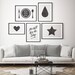 Heart decor print black and white home decor modern nursery