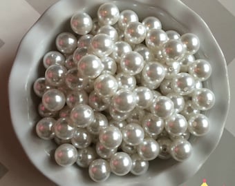 20mm White Chunky Beads Bubble Gum Pearls (A63)