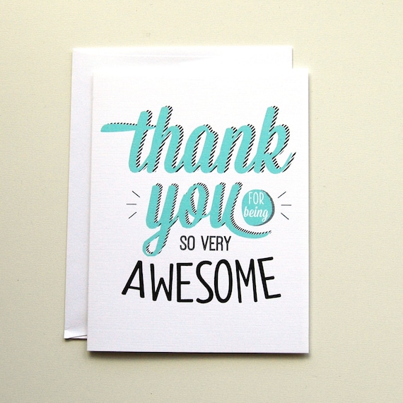 Items Similar To Thank You For Being Awesome Card - Set Of 6 On Etsy