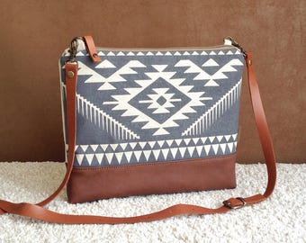 Aztec bag,Dayly Cross-body Bag,Tribal handbag,Bulgarian Print,Boho Bag,linen print bag,Navajo,Casual Clutch,Southwest Bag,For Her,Travel Bag