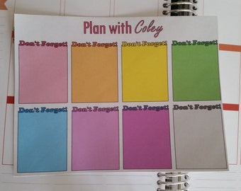 Don't Forget full box stickers for Erin Condren life planner!