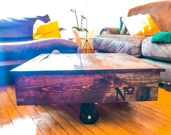 Industrial Cart Rustic Coffee Table