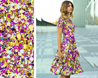 Bridesmaid Dress, Colorful Dress, Abstract Dress, Printed Dress, Dress For Women, Bohemian Clothing, Elegant Dress, Short Sleeved Dress