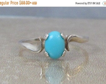 Sleeping Beauty Turquoise Ring in Sterling Silver, Genuine Turquoise Gemstone, Robin Egg Blue, Turquoise Jewelry, December Birthstone Ring