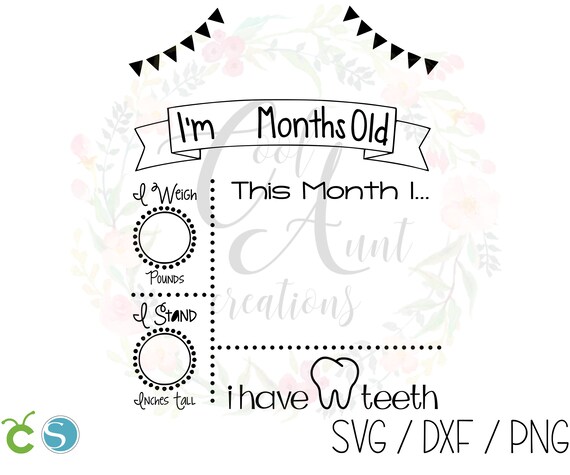Download Milestone Board / Monthly / First Year / Baby / SVG / DXF