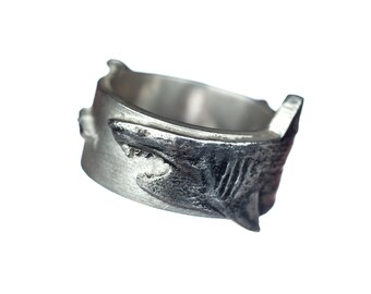 Shark Week Ring Silver Great White Shark Ring Sterling Silver Shark Sharknado