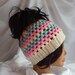 Messy Bun Hat Pony Tail Hat - Crochet Woman's Fashion Hat - Hot Pink, Lavender, Green