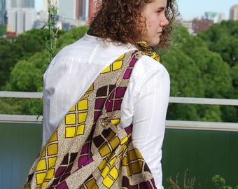 African wax print cotton furoshiki tote bag