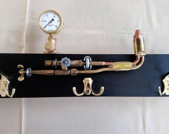 Wardrobe "The old cutting torch" Coathook hook strip Upcyclin