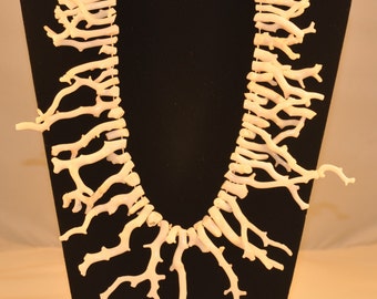 Rare White Branch Coral "Mau Mau" Necklace