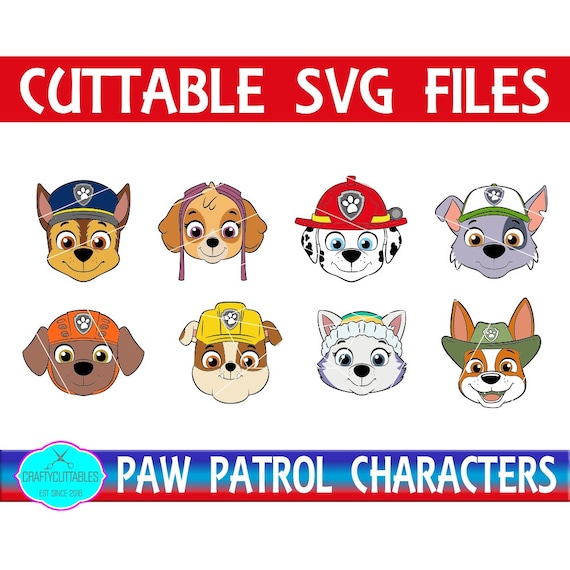 Download Paw Patrol Characters SVG PNG Files Silhouette Cameo and