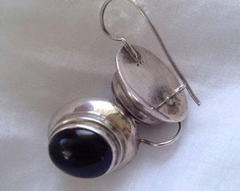 Sterling and onyx earrings