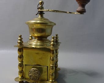 Yellow Copper Coffee grinder-France-1900s