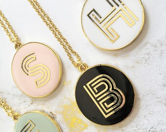 Large Initial Necklace Gold Monogram Necklace Birthday Gift for Best Friend Monogrammed Gifts for Her (EB3159)