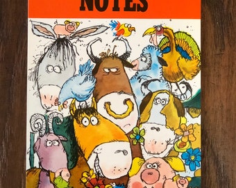 Vintage humorous barnyard notepad