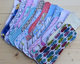 GRAB BAG, Reusable Cloth Pantyliners, Long Liners, Wingless Style, Long Liners, Can Make Custom Sizes