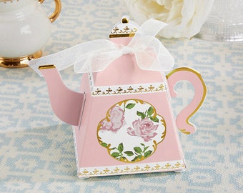 24 Tea Time Whimsy Teapot Favor Boxes bridal Shower Tea Party Favors Lady's Nightout Party Pink or Blue