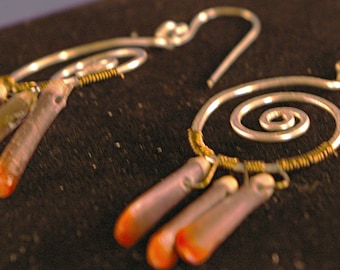 Spirals with Sea Urchin Spines Earrings