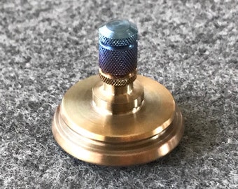 Sale ***** Spin Wright one inch diameter bronze over titanium spinning top with a tungsten carbide bearing.