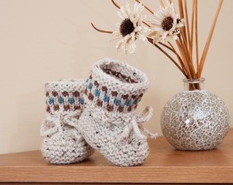 Baby Booties-Hand Knitted Baby Boots- Knitted Baby Shoes-Warm Baby Booties-Hand Knitted Baby Shoes